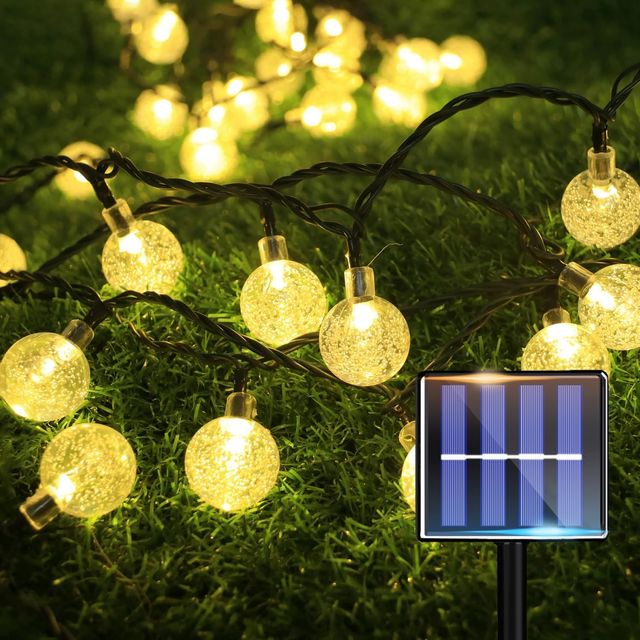Luces solares LED - 10m - esferas cristal