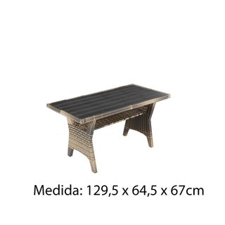 Mesa de ratán 129x64x67cm exterior