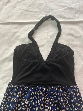 Vestido corto animal print azul y negro