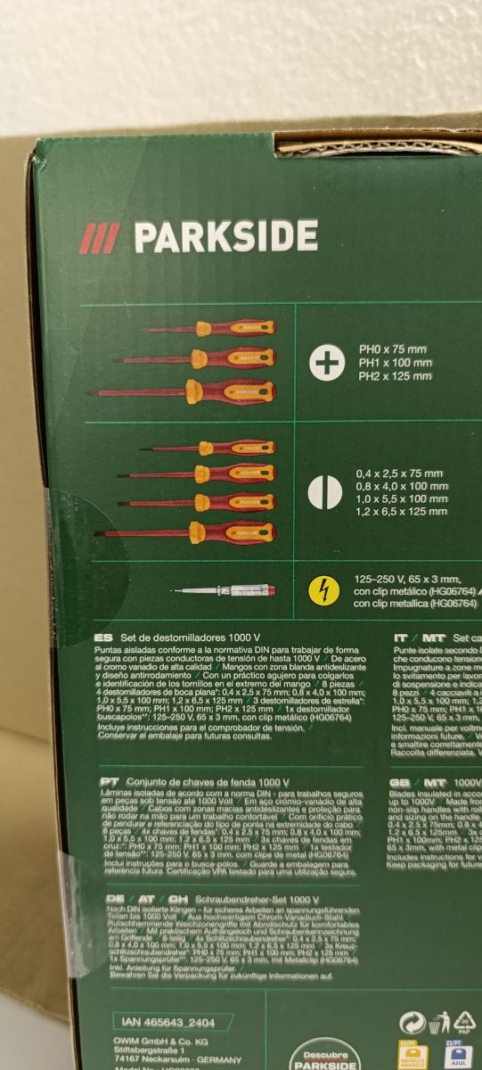 Destornilladores Parkside 1000V - 8uds
