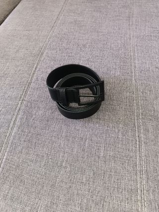 Cinturón cuero Pu negro 110cm - Nuevo