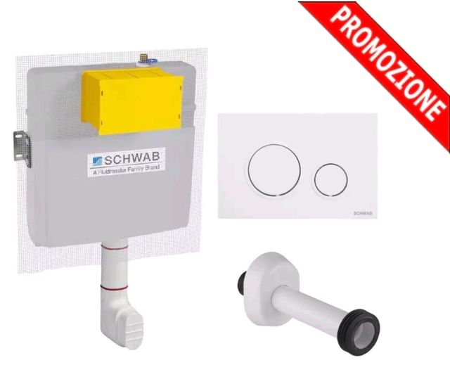 Cassetta wc Schwab +placca+canotto, tutto nuovo