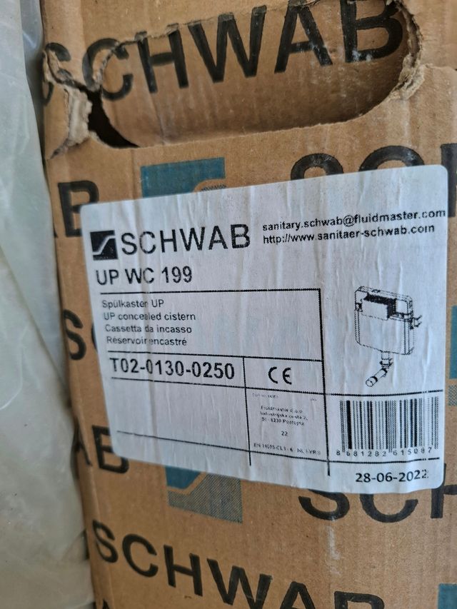 Cassetta wc Schwab +placca+canotto, tutto nuovo