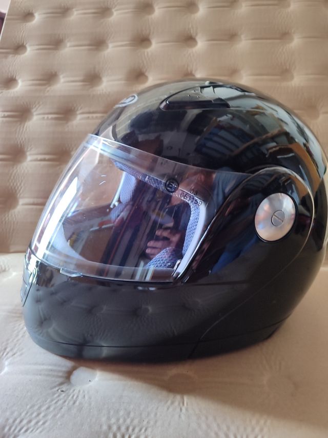 Casco moto integral negro brillo