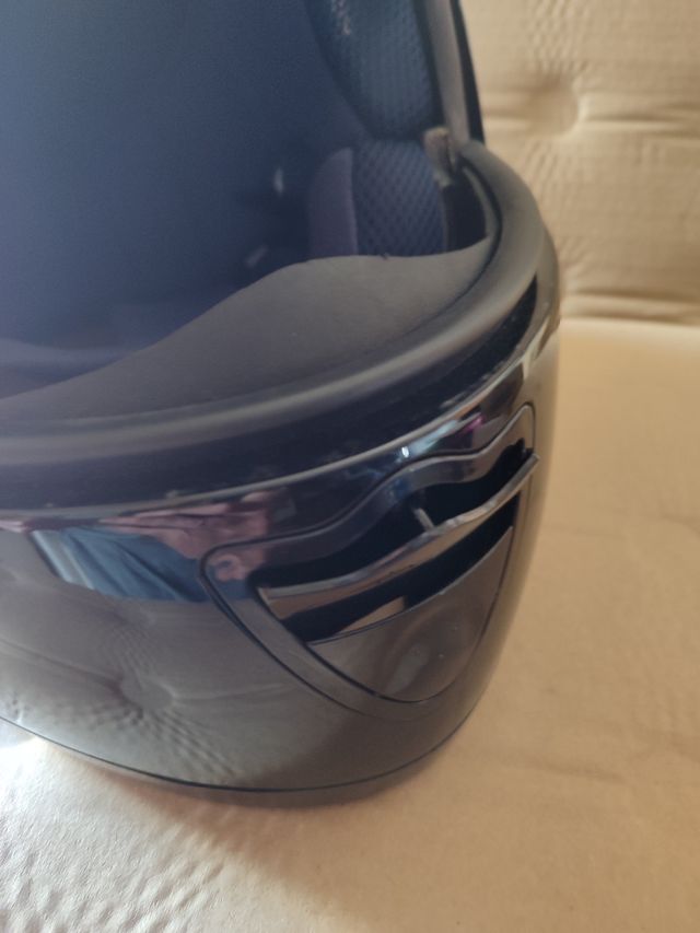 Casco moto integral negro brillo