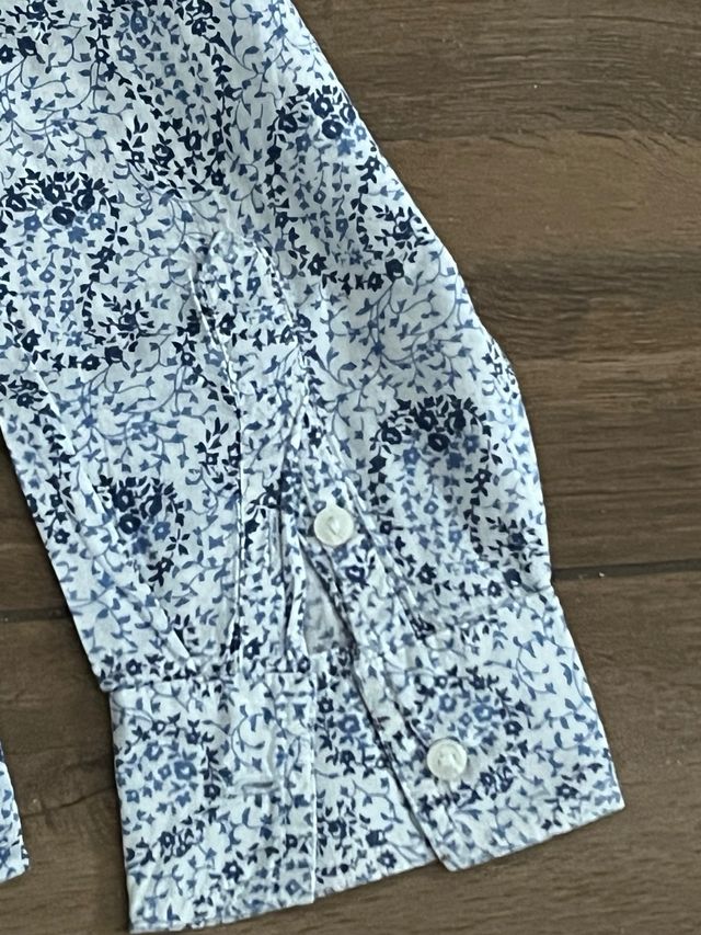 Camicia Benetton fiori blu-bianca