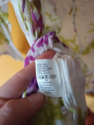 Blusa algodon manga 3/4 - blanca y morada