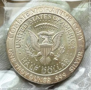 1oz USA 1964 Kennedy Conmemorativa ONZA PLATA 999