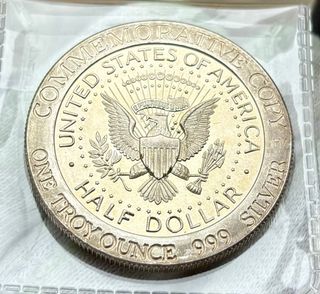 1oz USA 1964 Kennedy Conmemorativa ONZA PLATA 999