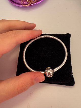 Pulsera plateada compatible con charms cierre 925