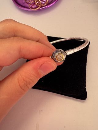 Pulsera plateada compatible con charms cierre 925