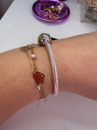 Pulsera plateada compatible con charms cierre 925