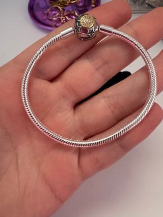 Pulsera plateada compatible con charms cierre 925