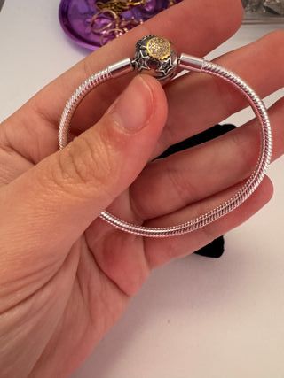 Pulsera plateada compatible con charms cierre 925