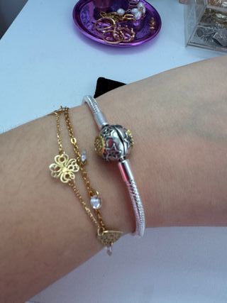 Pulsera plateada compatible con charms cierre 925