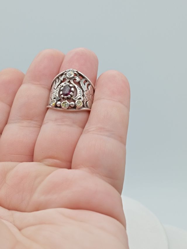 Plata de ley 925 Anillo estilo victoriano