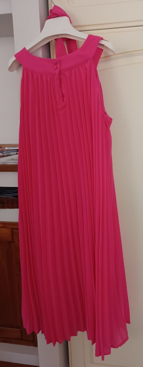 Vestito plissettato rosa bimba