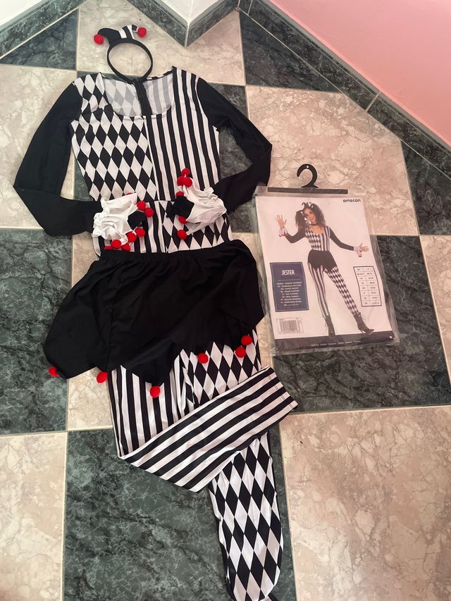 Disfraz Arlequín blanco y negro