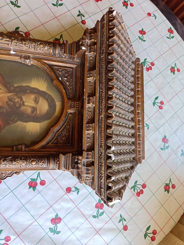 Sagrado Corazón Jesús: cuadro antiguo