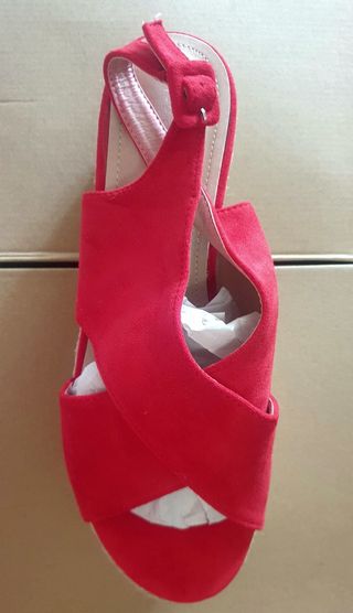 Sandalias cuña rojas / plataforma