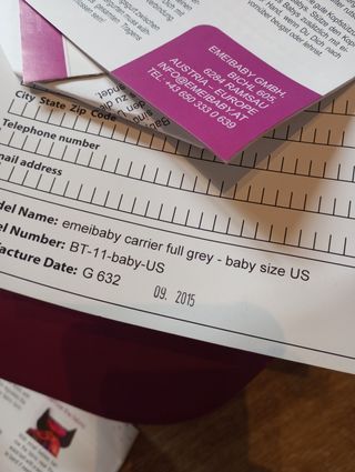 Mochila portabebés Emeibaby gris