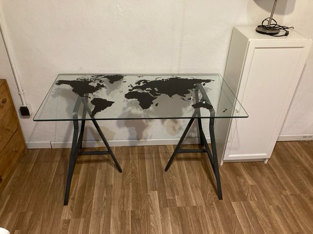 Mesa cristal mapa del mundo mundo