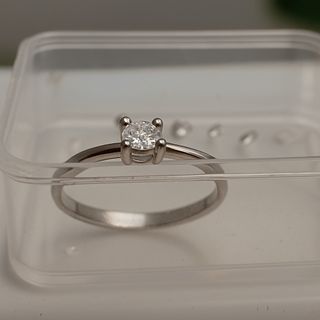 Anillo solitario diamante original en plata
