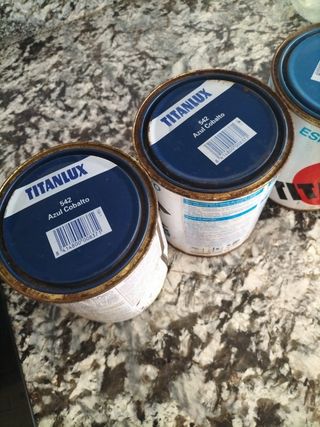 3 botes Titanlux Azul Cobalto y marino 750ml
