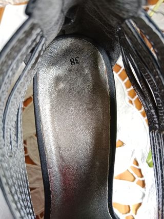 Sandalias raso tacón negras 38
