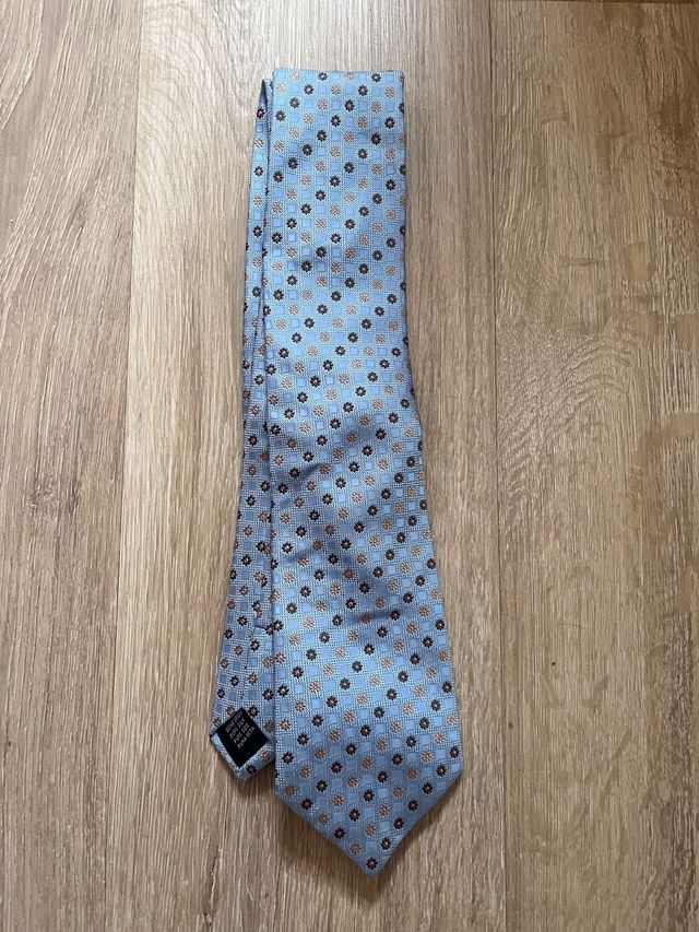 Corbata Dustin azul estampada