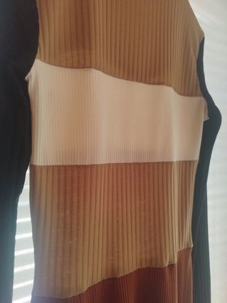Vestido midi tricolor