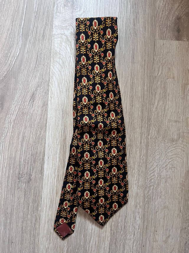 Corbata Christian Dior - Negra y dorada