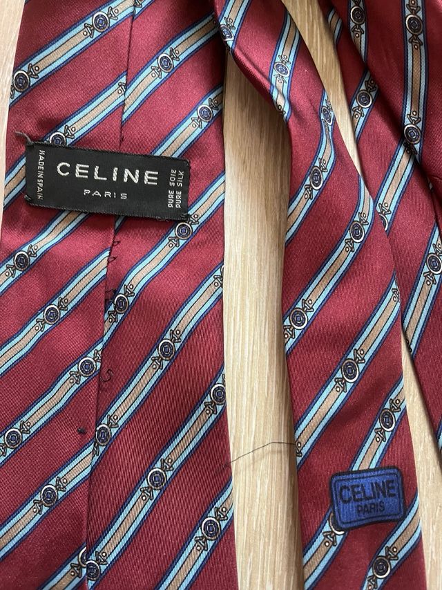 Corbata CELINE marrón-rojo