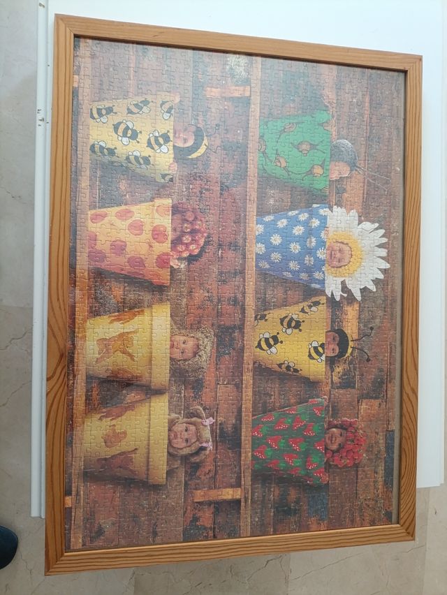 Puzzle Ann Geddes enmarcado, medidas 40*70cm