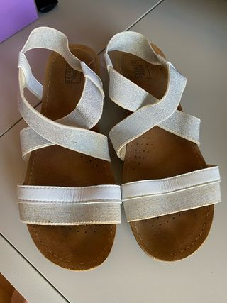 Sandali Graceland n.40 argento/bianco