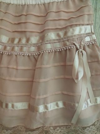 Falda beige/salmón plisada