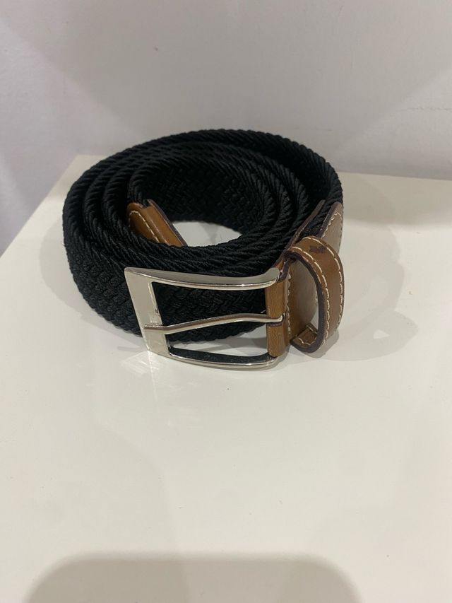 Cinturón trenzado negro - marrón