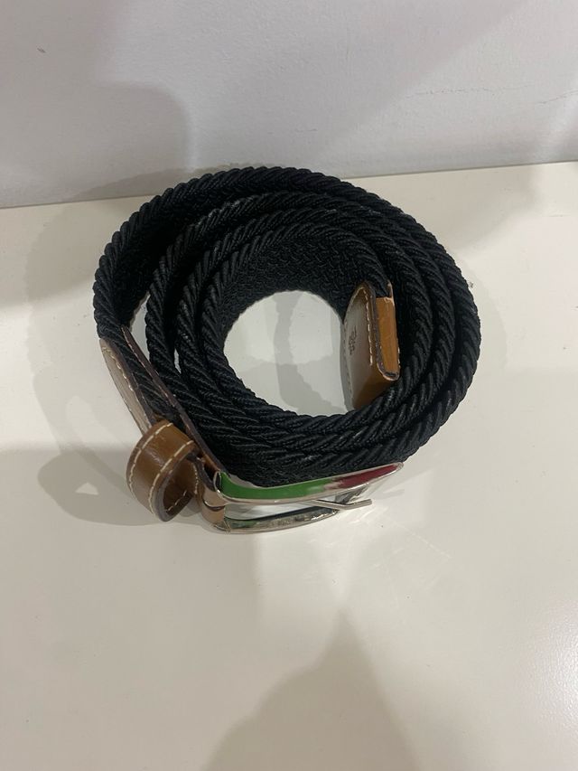 Cinturón trenzado negro - marrón