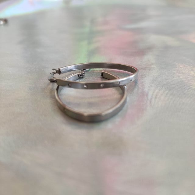 Aros Ovalados de acero inoxidable con brillos