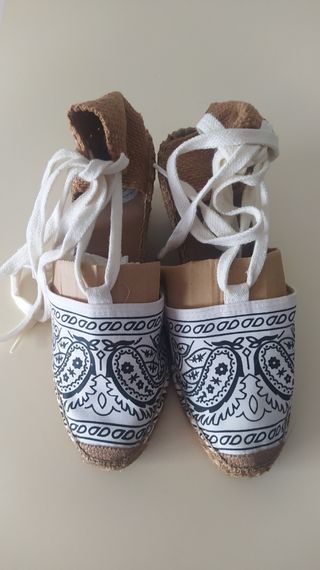 Sandalias esparto cuña mujer 39