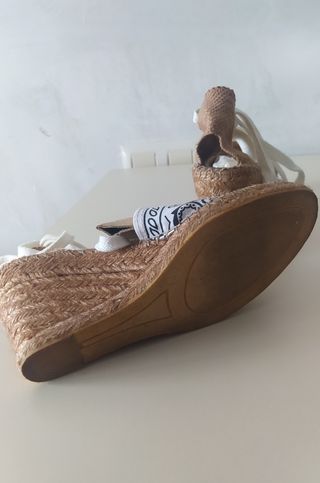 Sandalias esparto cuña mujer 39