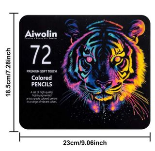 Set di 72 matite colorate in custodia metallica.