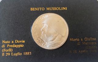 Novità!! 2 Monete Oro-Argento Benito Mussolini 