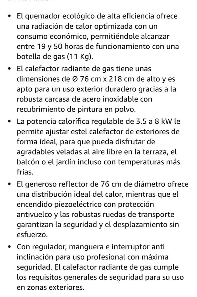 Calefactor exterior de metal. sin extrenar.