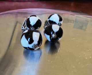 Orecchini vintage | bianco-nero  anni 20