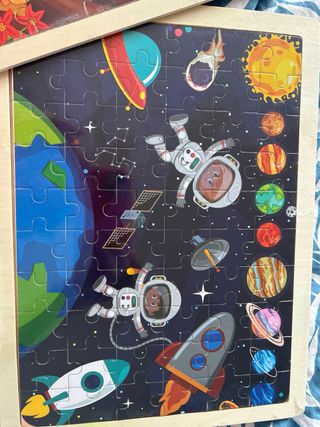 2 Puzzles infantiles: animales & espacio