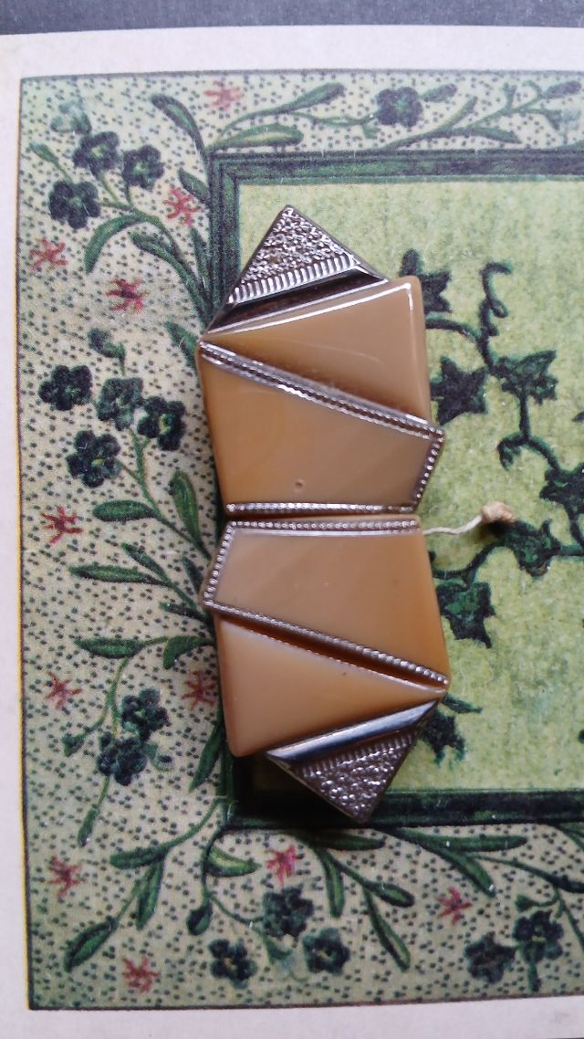 ▶️LOTE: •HEBILLA y ••BROCHES años 20-30 5×2cm