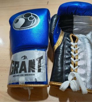 Guantes boxeo Grant - Azul y Plata