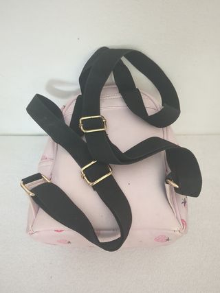 Bolsito niña, mochila rosa fresas