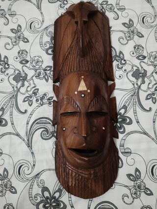 Maschera Ashanti in legno afrormosia.